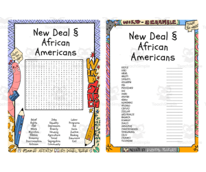 New Deal & African Americans word search & scramble