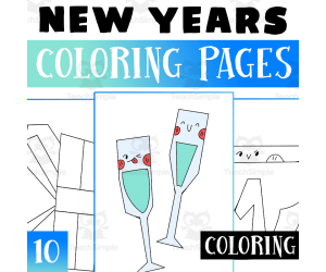 New Year Coloring Pages Worksheet Activity For Morning Work