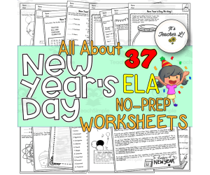 New Year's Day No-Prep ELA Worksheets