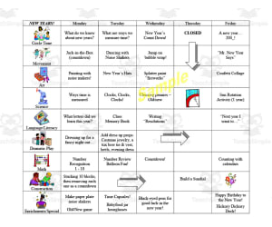New Years Week-Long Lesson Plan Template