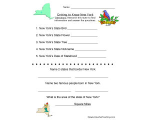 New York Worksheet