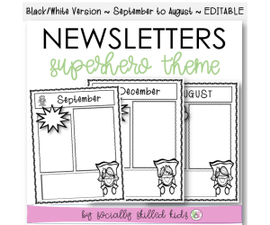 Newsletters Clipboard Themed, September To August, Black and White