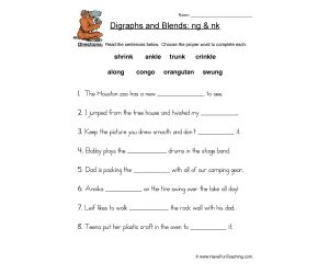 NG/NK Digraph Worksheet
