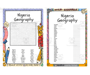 Nigeria Geography word search & scramble