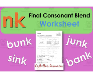 NK: Final Consonant Blend Worksheet