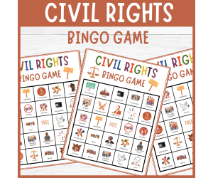 No Prep Civil Rights Vocabulary Bingo Games: Black History Month