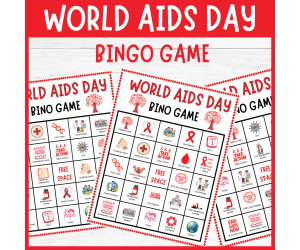 No Prep December 1st World AIDS Day Bingo HIV Awareness Game Activity