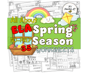 No-Prep ELA Spring Worksheets