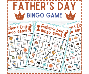 No Prep Fun Happy Father's Day Bingo Game, fathers day activities kids