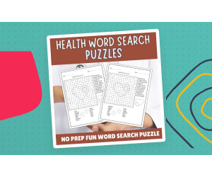 No Prep Health Word Search Puzzle | Fitness Exercise Vocabulary