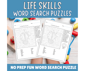 No Prep Life Skills Word Search Puzzle, Good Habits, Safety Activities