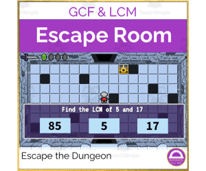 No-Prep Math Escape Room: Reviewing GCF and LCM