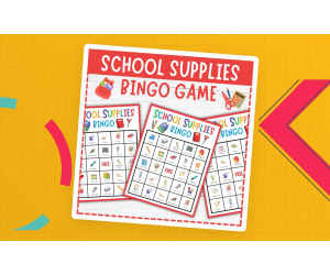 No Prep School Supplies Bingo, Fun Back-to-School Classroom Game