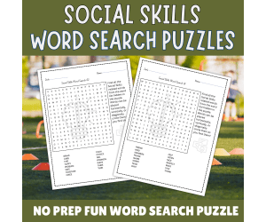 No Prep Social Skills, Life skills Word Search puzzle worksheet