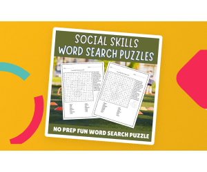 Social Skills Word Search puzzle Life skills worksheet