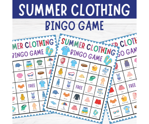 No Prep Summer Clothing Bingo Game: ESL Seasonal Holidays Activities