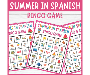 No Prep Summer In Spanish Bingo de Verano End of year holiday Activity