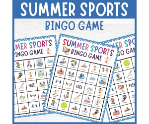 No Prep Summer Sports Bingo Game, End of year Outdoor Party Games