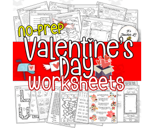 No-Prep Valentine's Day ELA Worksheets