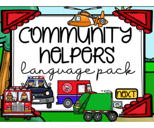 NO PRINT Community Helpers Receptive Expressive Language Activities Pack