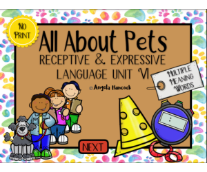 NO PRINT Pet Multiple Meaning Words Activities in Context