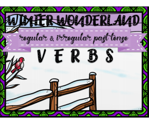 NO PRINT Winter Regular & Irregular Past Tense Verbs Distance Learning