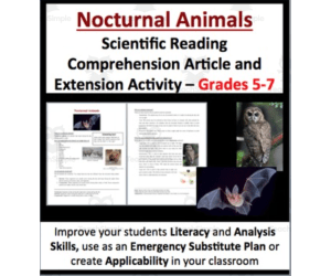 Nocturnal Animals - Science Reading Article - Grades 5-7