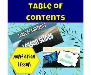 Nonfiction table of contents lesson rainforest
