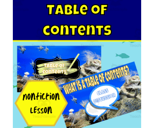 Nonfiction Text Features: Table of Contents Lesson