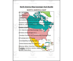 North America Map Scavenger Hunt Bundle