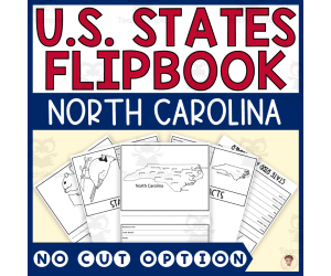 North Carolina State Flipbook (Capital, Bird, Flower, Flag, Animal)