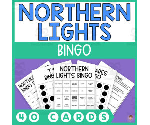 Northern Lights Bingo (40 Cards, 8 Ways to Win)