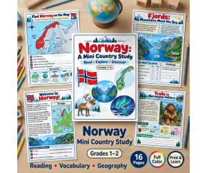 Norway Country Study Mini Unit | Reading, Geography & Vocabulary