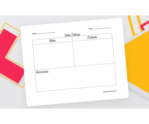 Note Taking and Summarizing Graphic Organizer
