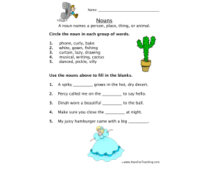 Noun Practice Worksheet