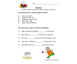 Noun Usage Worksheet
