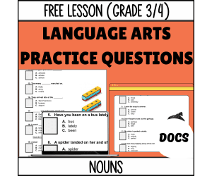 Nouns Sample: Grammar Grade 3-4 (Google Docs)