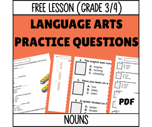 Nouns Sample: Grammar Grade 3-4 (PDF)