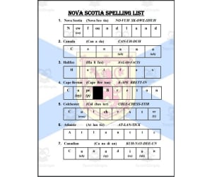Nova Scotia (Canada) Spelling List