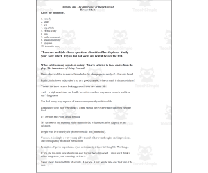 Novel - Film Study Guide: The Importance of Being Earnest