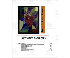 Novel Study Guide: Heart of Darkness