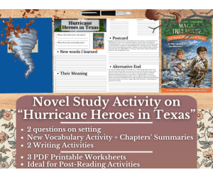 Novel Study - Hurricane Heroes in Texas - Magic Tree House