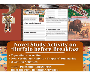 Novel Study Worksheets - Buffalo before Breakfast - Magic Tree House