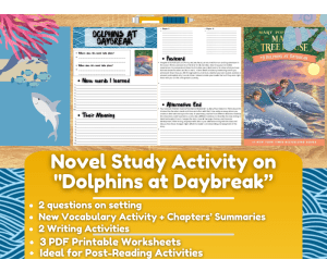 Novel Study Worksheets - "Dolphins at Daybreak" - Magic Tree House