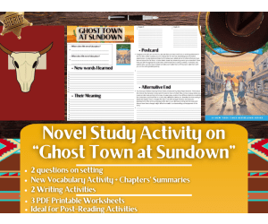 Novel Study Worksheets on "Ghost Town at Sundown" - Magic Tree House