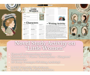 Novel Study Worksheets on "Little Women" by Louisa May Alcott
