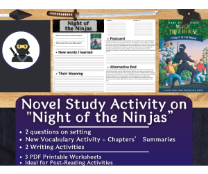 Novel Study Worksheets on "Night of Ninjas" - Magic Tree House