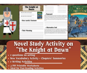 Novel Study Worksheets on "The Knight at Dawn" - Magic Tree House