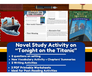 Novel Study Worksheets -Tonight on the Titanic - Magic Tree House