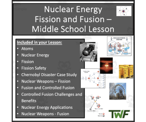 Nuclear EnergyFission and Fusion – Middle School Lesson